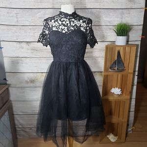 Black tulle and lace dress size S